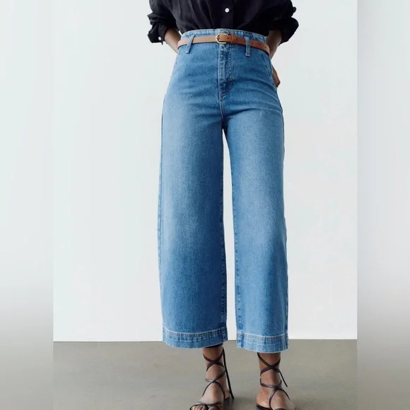 Zara high waisted z1975 jeans cropped sz